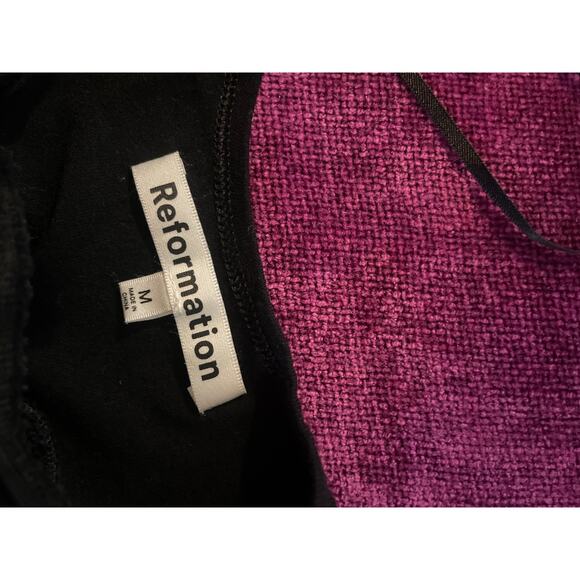 REFORMATION Fit and Flare Midi Tank Dress Black ORGANIC COTTON Size Medium M - Picture 3 of 5